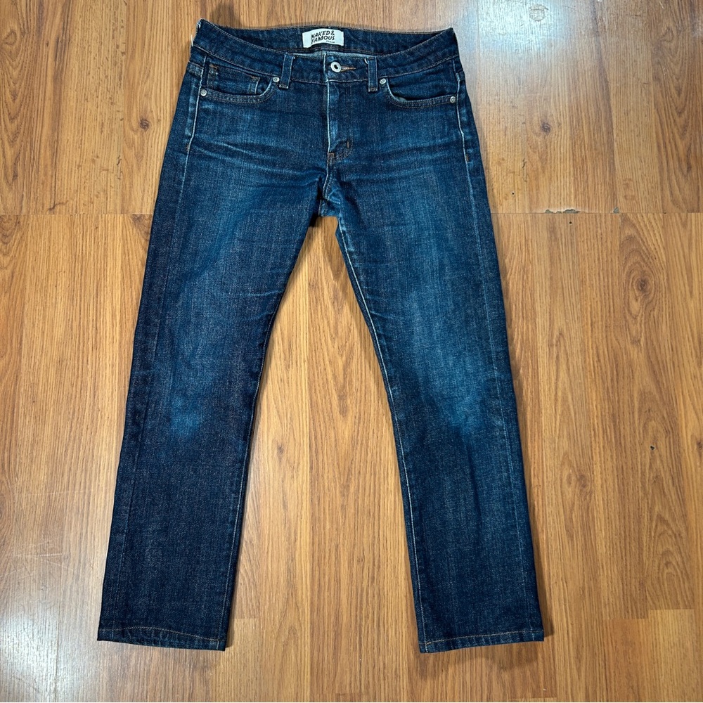 Naked and Famous Raw Denim Indigo Stretch Selvedge Mens sz 28 x 26